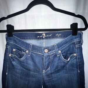 Seven 7 For All Mankind Dojo Low rise Boot Cut Dk Blue SubtleFlare Jeans Size 26
